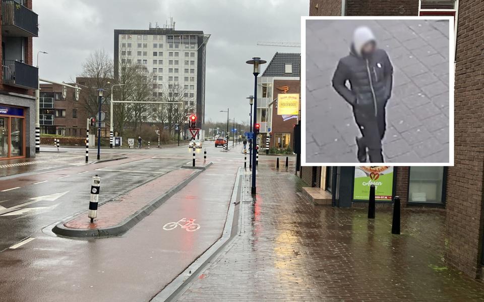 De plek van de arrestatie aan de Rolderstraat in Assen. Inzet: foto van Sendric S., verspreid door de politie.