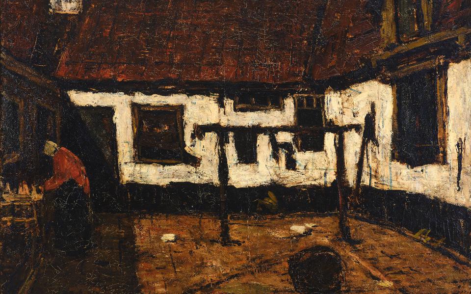 Suze Robertson, Binnenplaats (Noordwijk), circa 1905, olieverf op doek, 83 x 102 cm. 