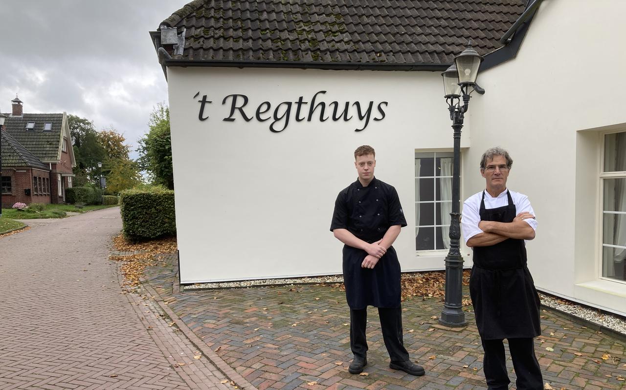 Lucas Schipper en restauranteigenaar Roland de Geus. Lucas Schipper en restauranteigenaar Roland de Geus.