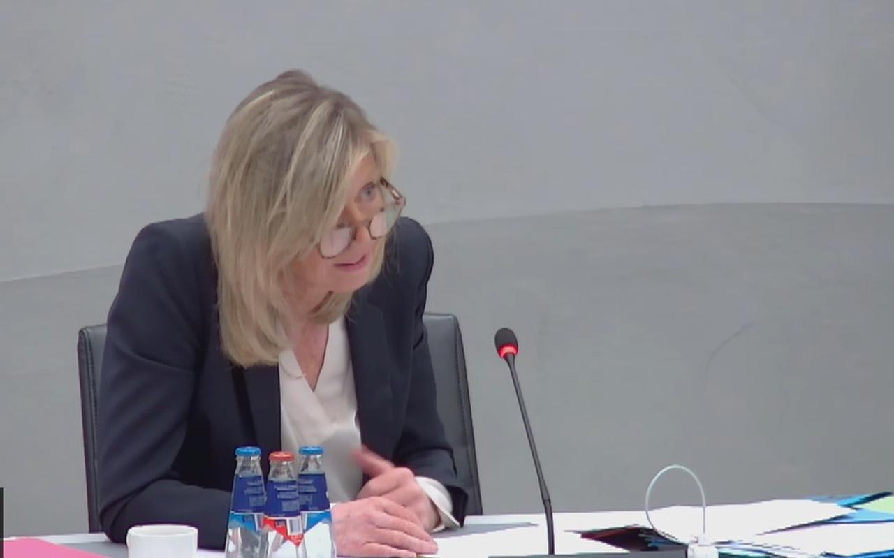 Demissionair minister Kajsa Ollongren (Binnenlandse Zaken, D66) tijdens het debat. Demissionair minister Kajsa Ollongren (Binnenlandse Zaken, D66) tijdens het debat.
