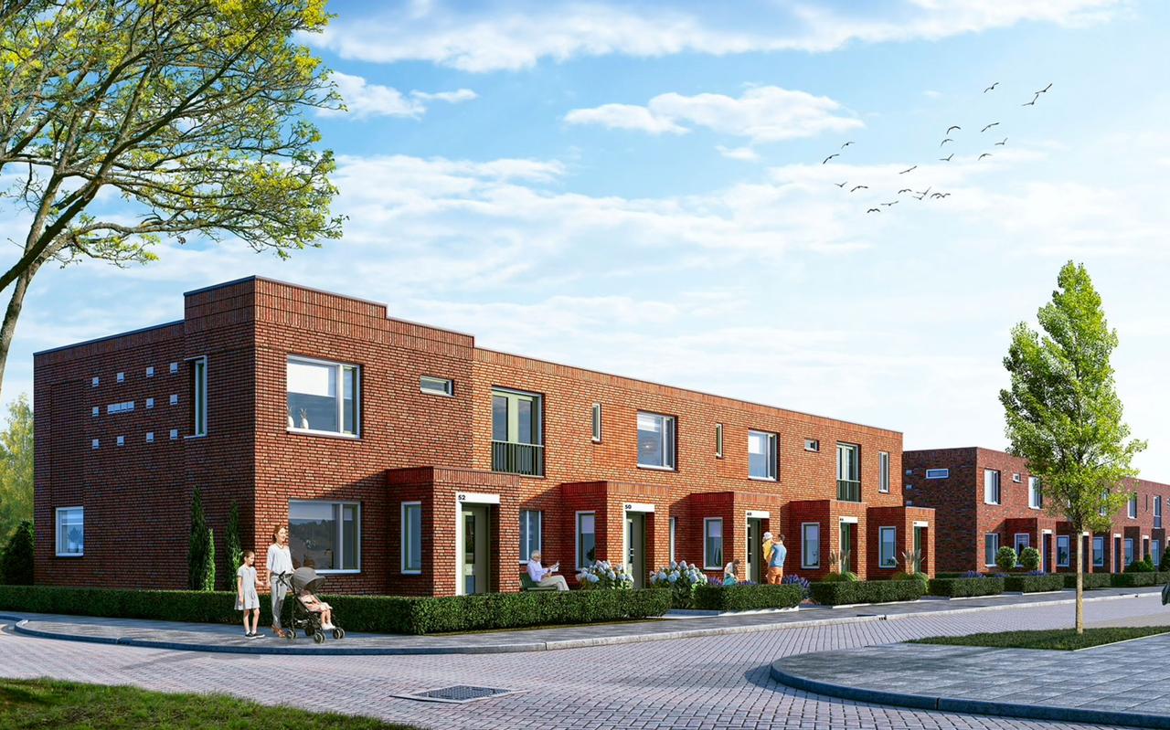 Artist's impression van een van de woningtypen. Artist's impression van een van de woningtypen.