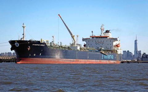 Olietanker Minerva Virgo vaart een Russische haven uit vlak na de Russische inval in Oekraïne in februari.