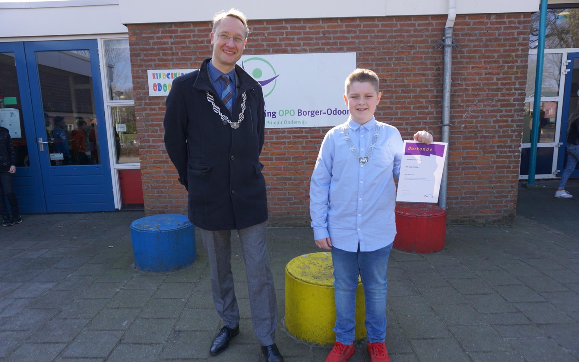Jan Jaap (11) uit Valthe verkozen tot eerste kinderburgemeester Borger-Odoorn