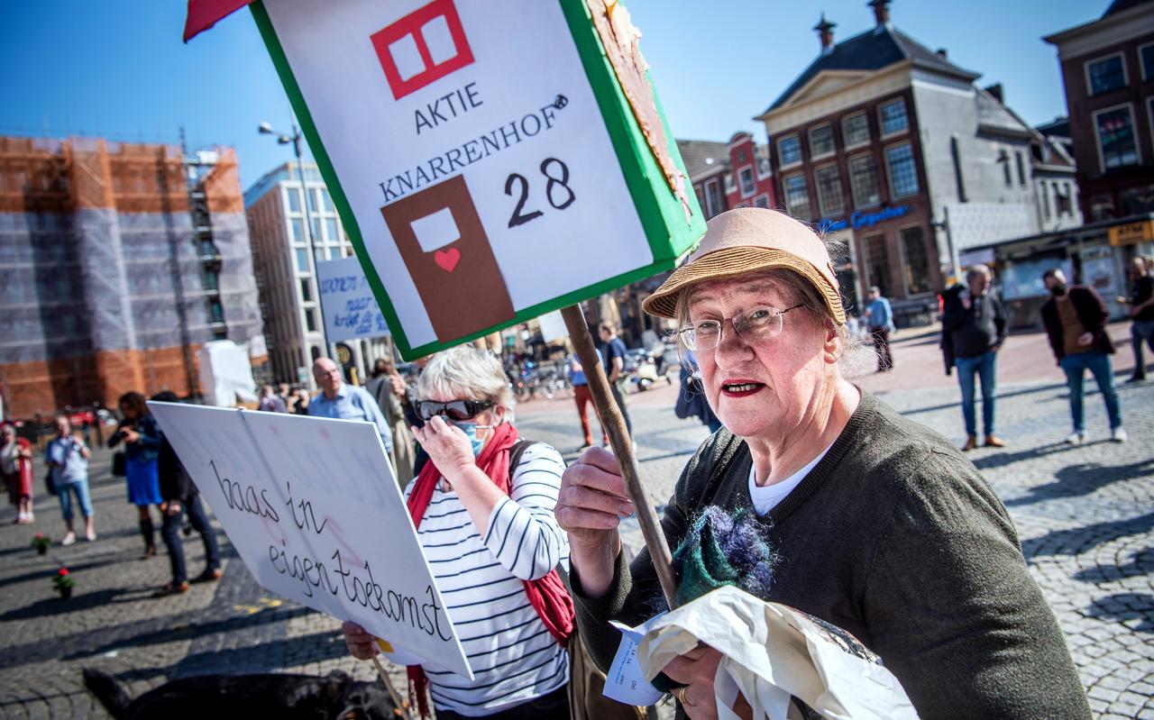 Het protest op de Grote Markt in Groningen. Het protest op de Grote Markt in Groningen.