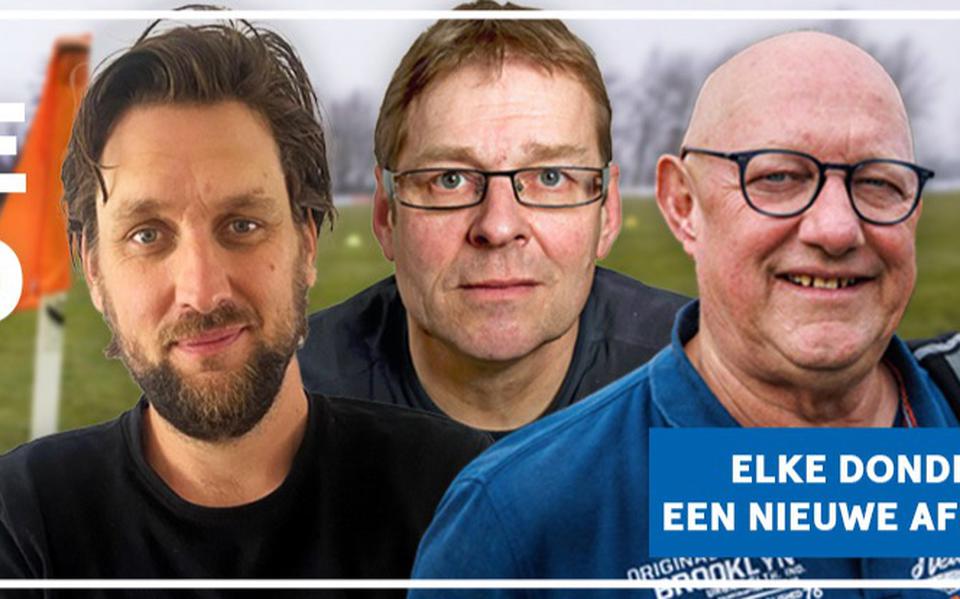 De vaste kern van Tikkie Breed, met vlnr presentator Thijs de Jong, Groningse voetbalkenner Jan Mulder en zijn Drentse evenknie Wim Hegen.