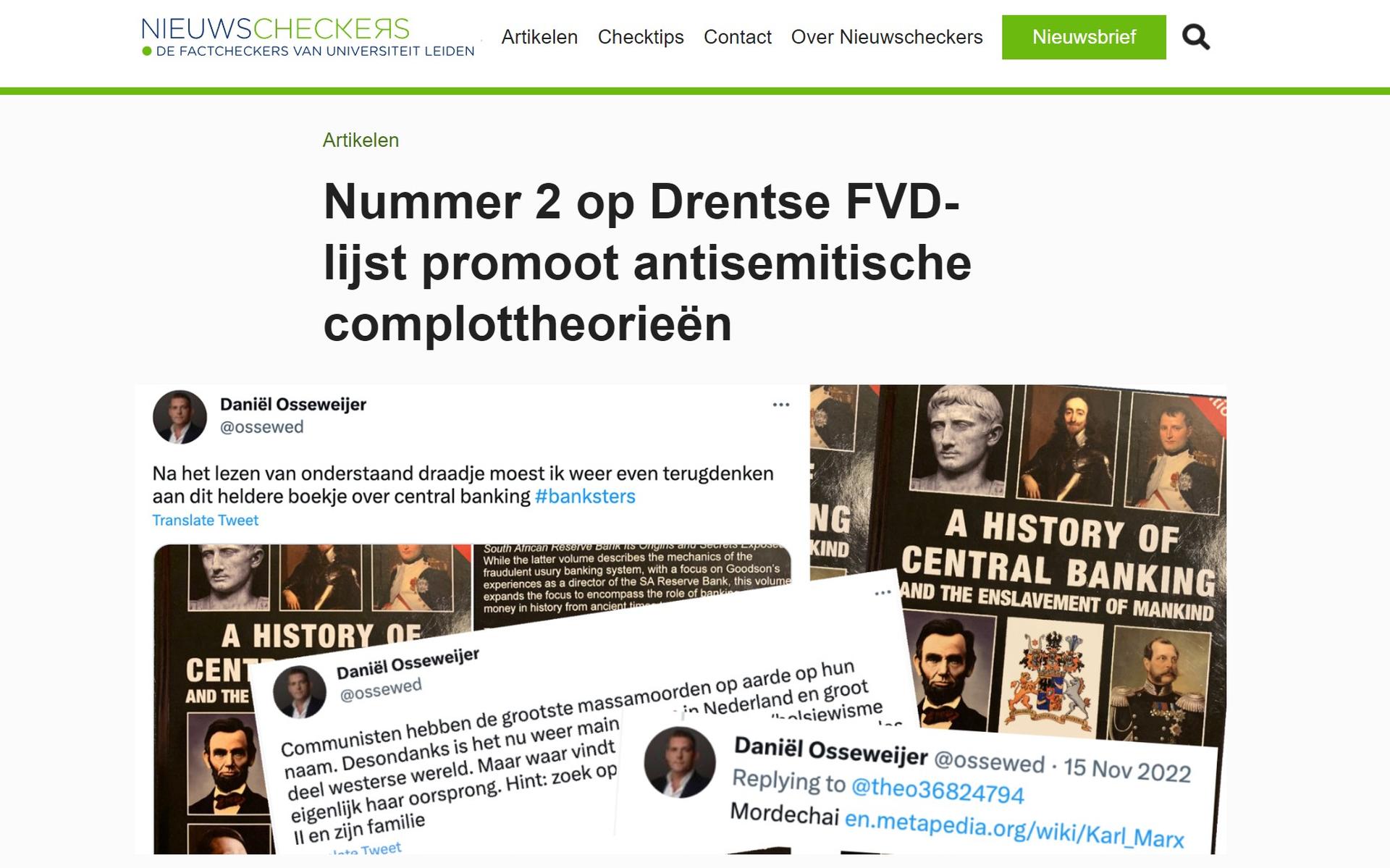 Daniël Osseweijer onder de loep bij Nieuwscheckers