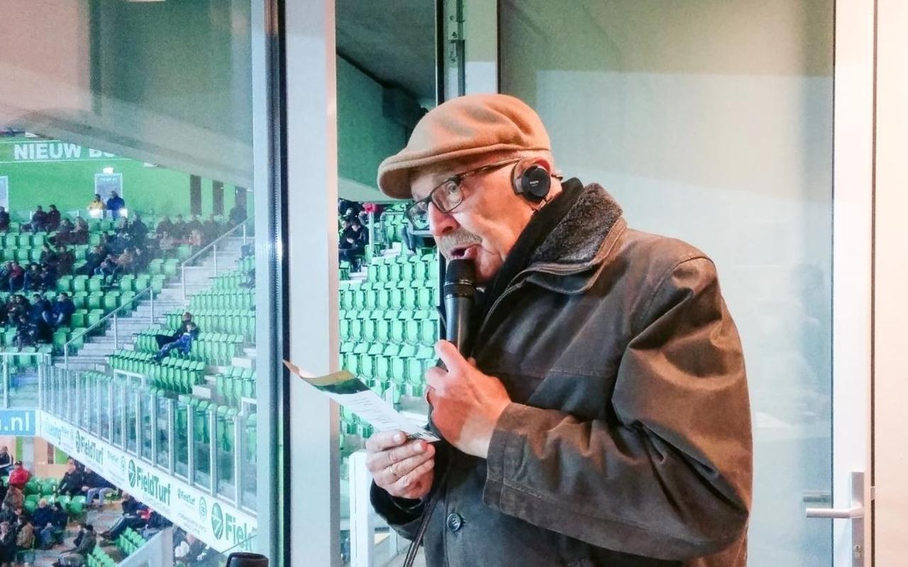 Stadionspeaker Jan Wildeman van FC Groningen.
Stadionspeaker Jan Wildeman van FC Groningen.