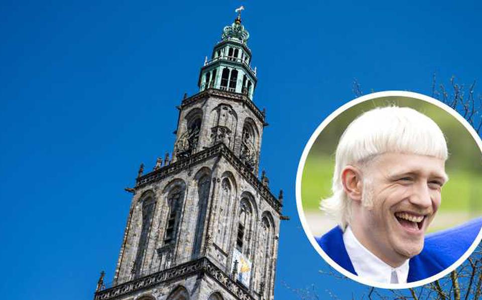 Vanaf de Martinitoren in Groningen  lonk dinsdagmiddag Europapa.