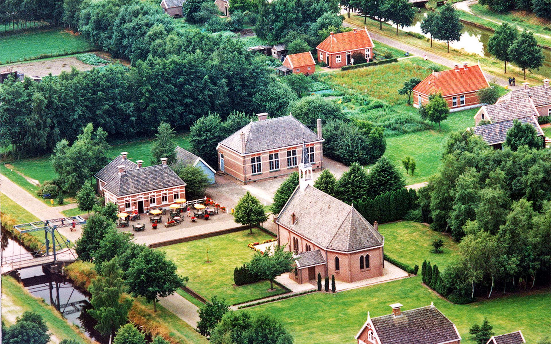 Een luchtfoto van het Veenpark in Barger-Compascuum