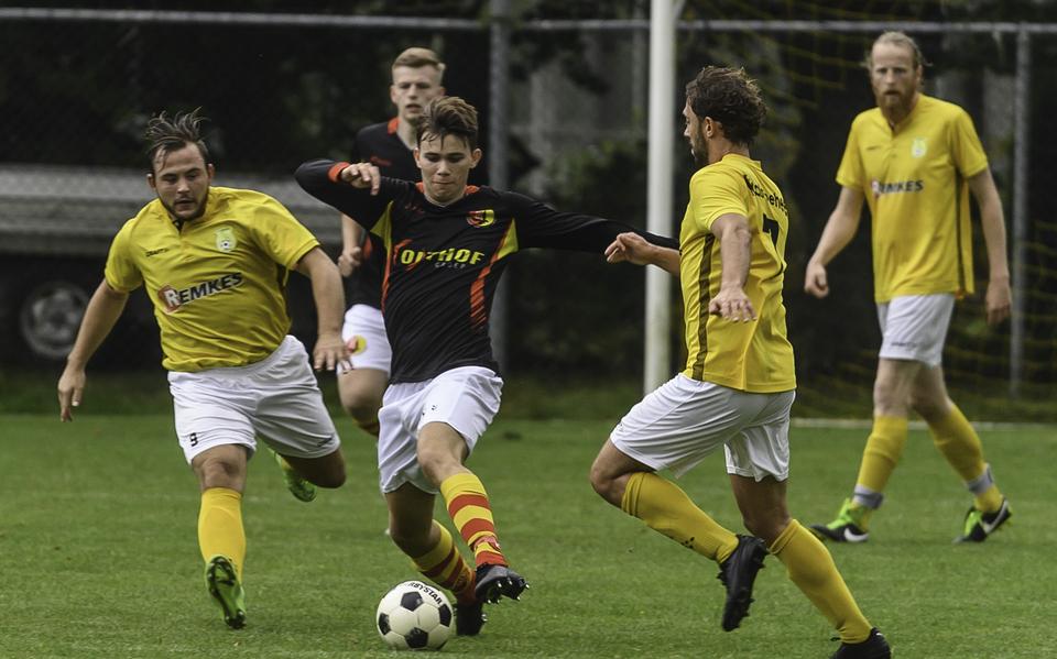 Niels Hartman in 2021 als speler van derdeklasser HSC in Hoogezand. 