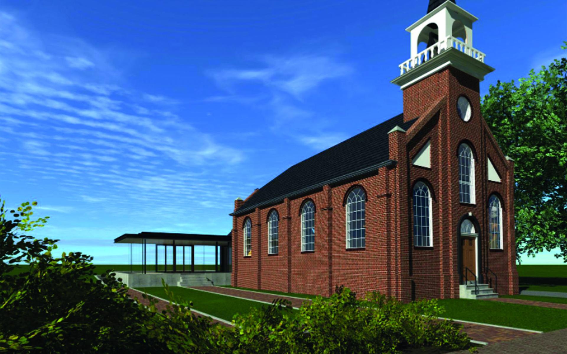 Start versterking kerk Overschild. Gebouw wordt theeschenkerij