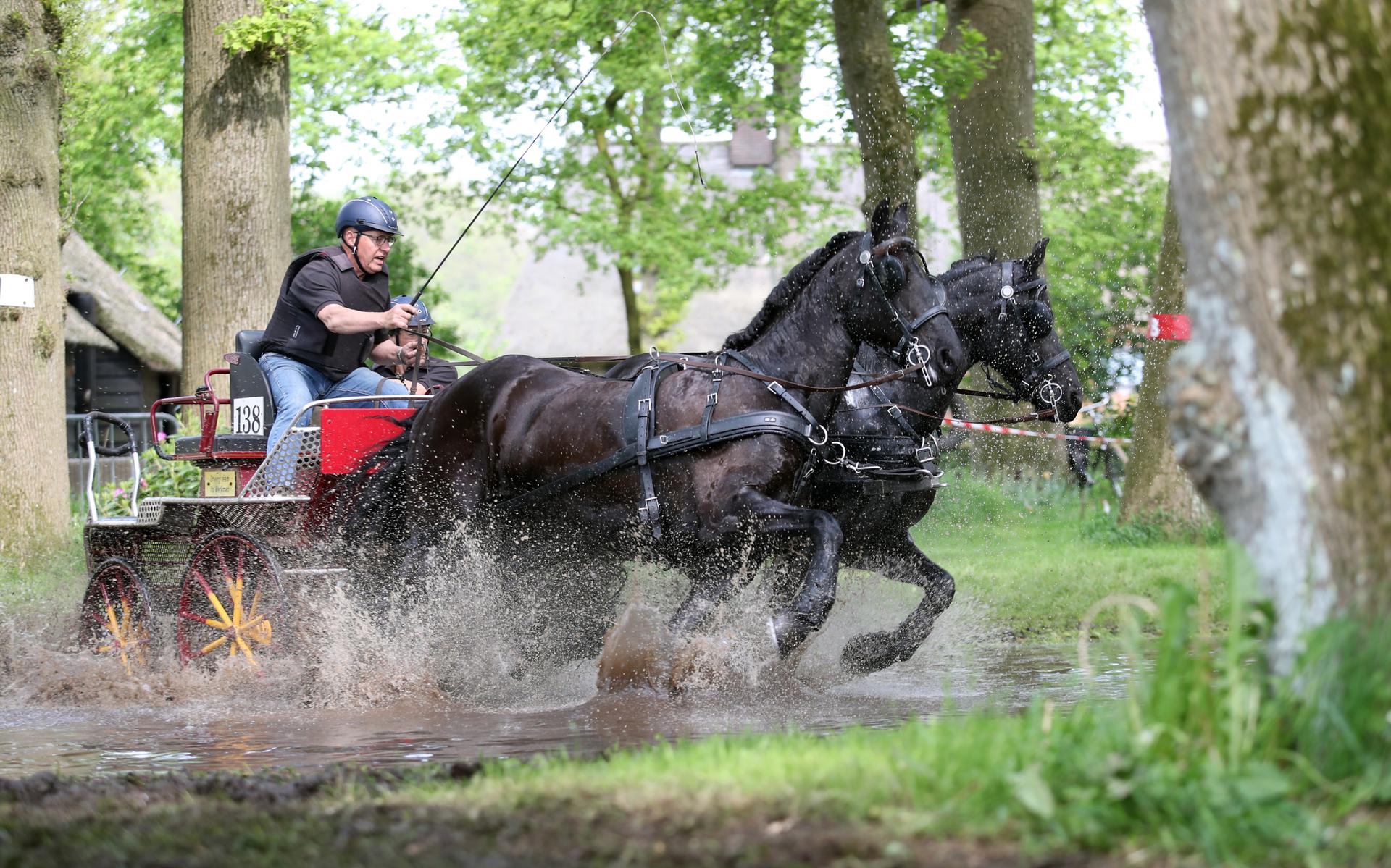 De menwedstrijd in Zuidwolde werd in de zwaarste klasse gedomineerd door Ito Werkman, met zijn tweespan Friese paarden Marjet en Sofie N.