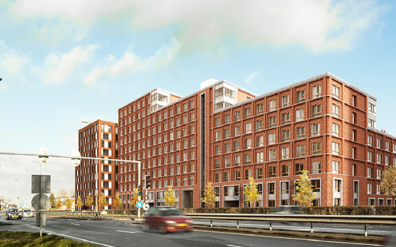 Impressie van het toekomstige Portland-complex. Impressie van het toekomstige Portland-complex.
