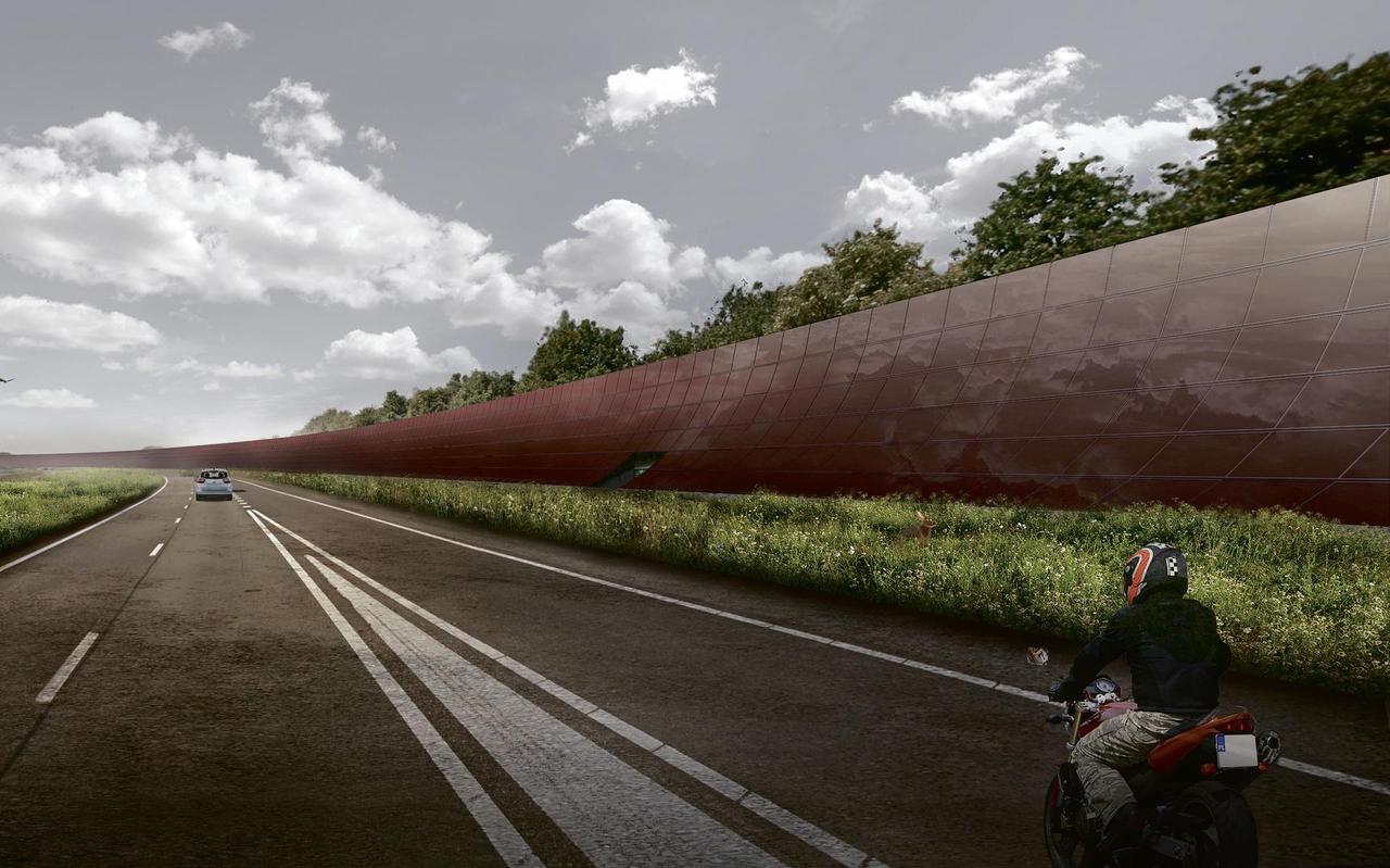 Impressie van de zonnewand bij Hoogeveen. Impressie van de zonnewand bij Hoogeveen.