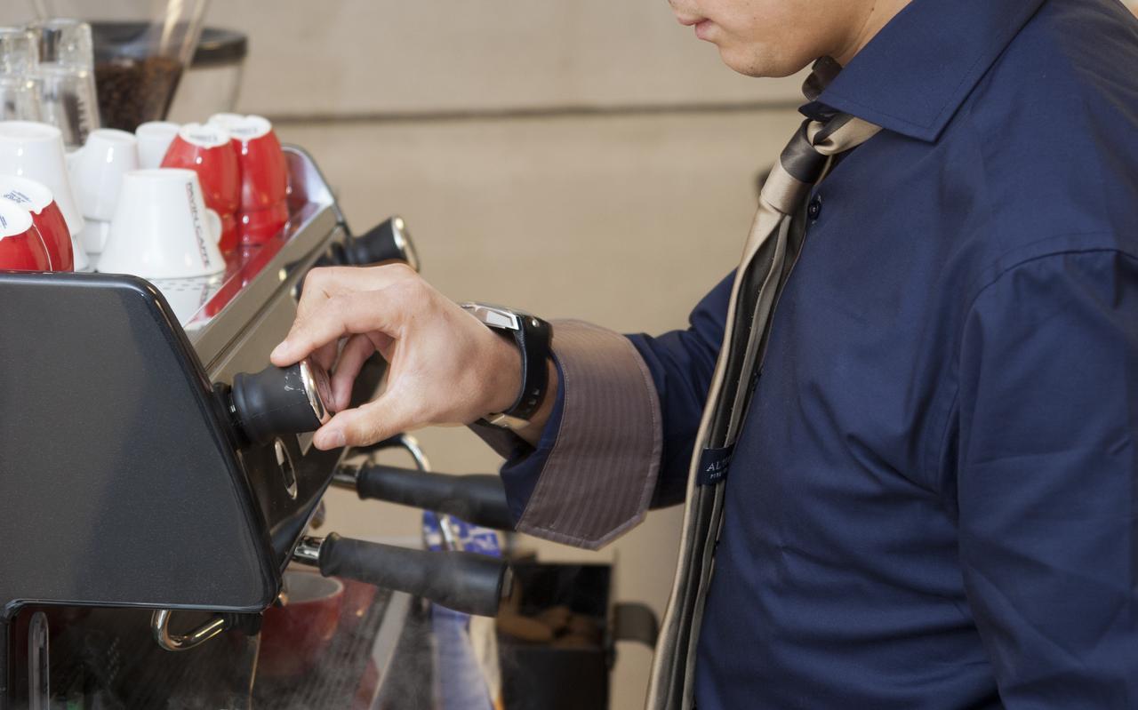 Een kopje koffie gemaakt door een barista. Een kopje koffie gemaakt door een barista.
