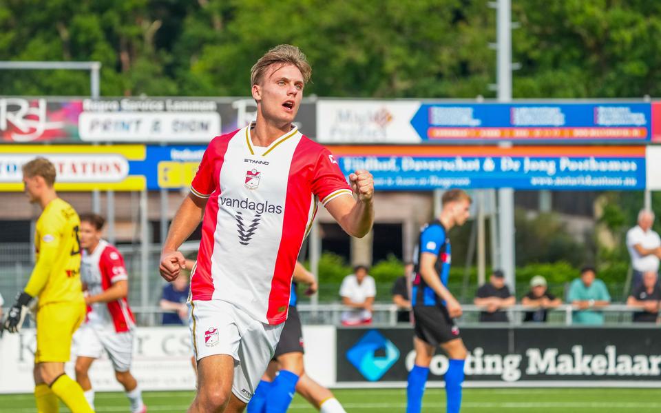 Lukas Larsen maakte tegen ACV zijn eerste goal voor FC Emmen