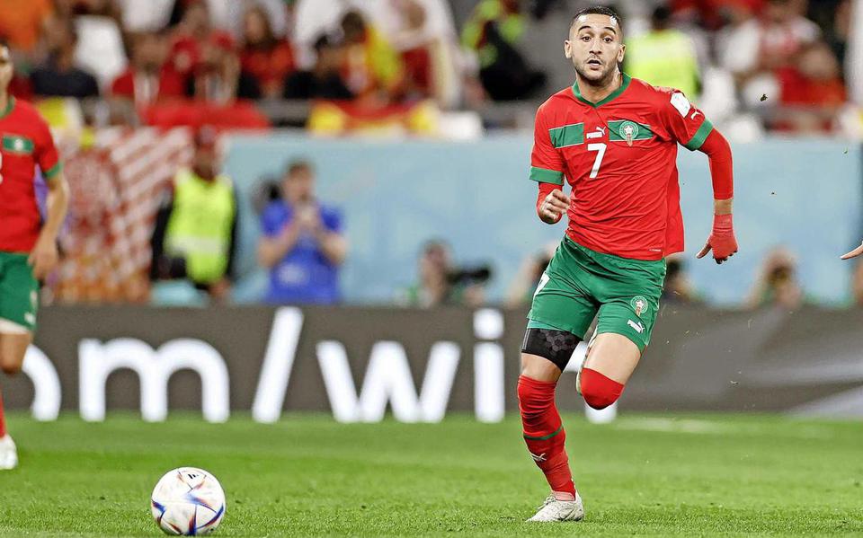 Hakim Ziyech stoomt op namens Marokko.