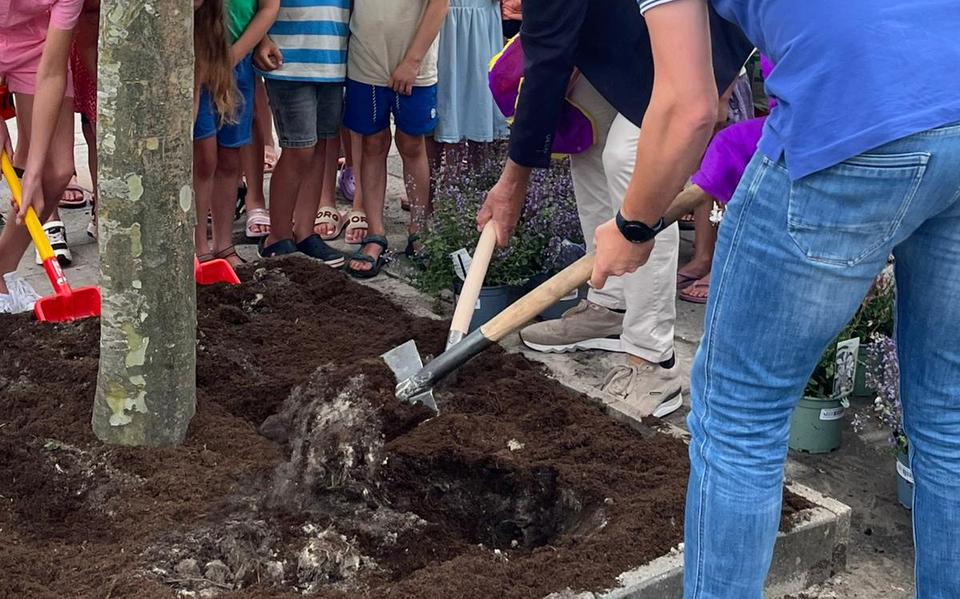 CBS Rehoboth in Oldekerk heeft een nieuwe, goren schoolplein.