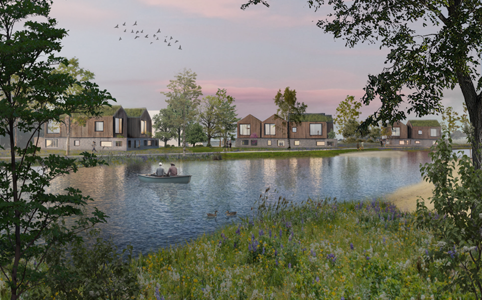 Een impressie van de nichewoningen die moeten verrijzen aan de Oostergast.
