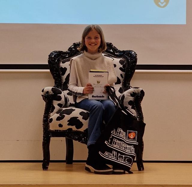 Sanne van School 75 in Nieuw-Buinen is de beste voorlezer van de gemeente Borger-Odoorn