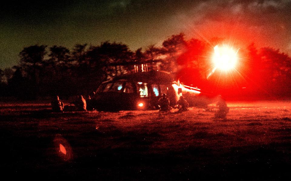 Een eerdere militaire oefening met helikopters bij Drachten, in 2022. 