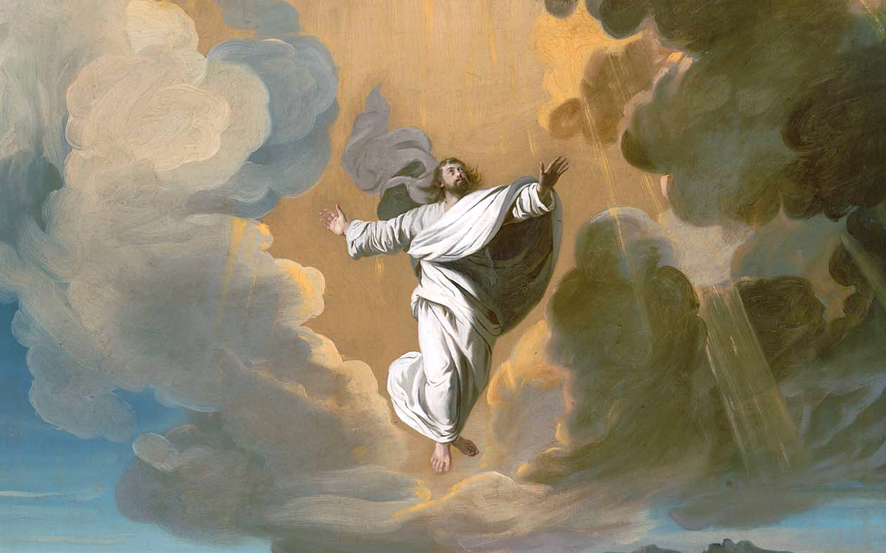 De hemelvaart van Jezus (fragment), John Singleton Copley, 1775. De hemelvaart van Jezus (fragment), John Singleton Copley, 1775.