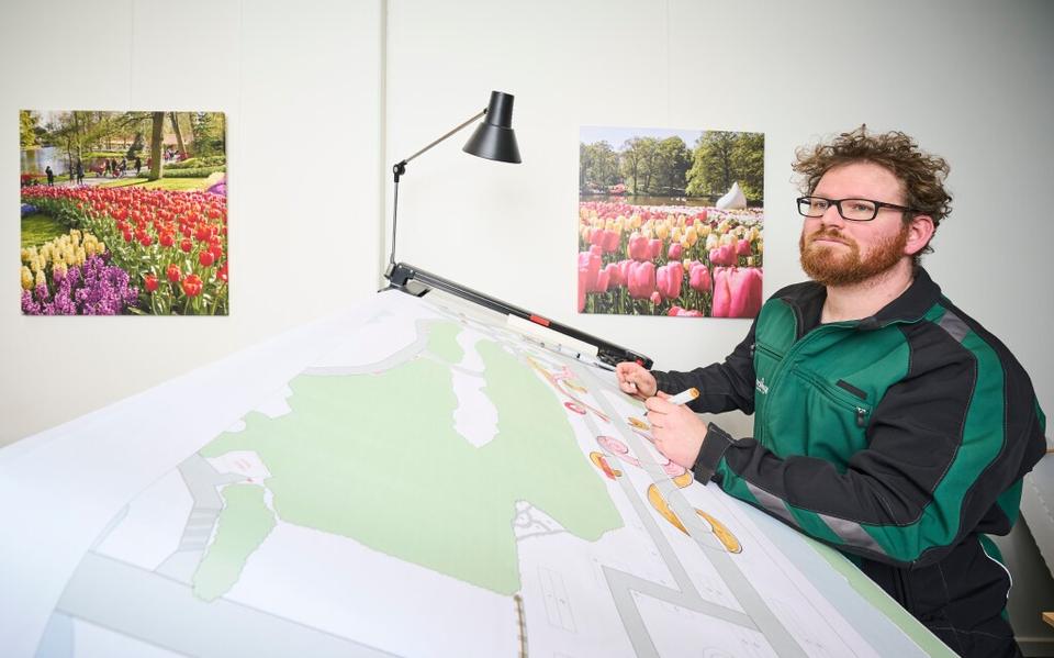 Keukenhof-ontwerper Frans Beijk alweer met het seizoen 2024 bezig. Foto: Rene Bouwman