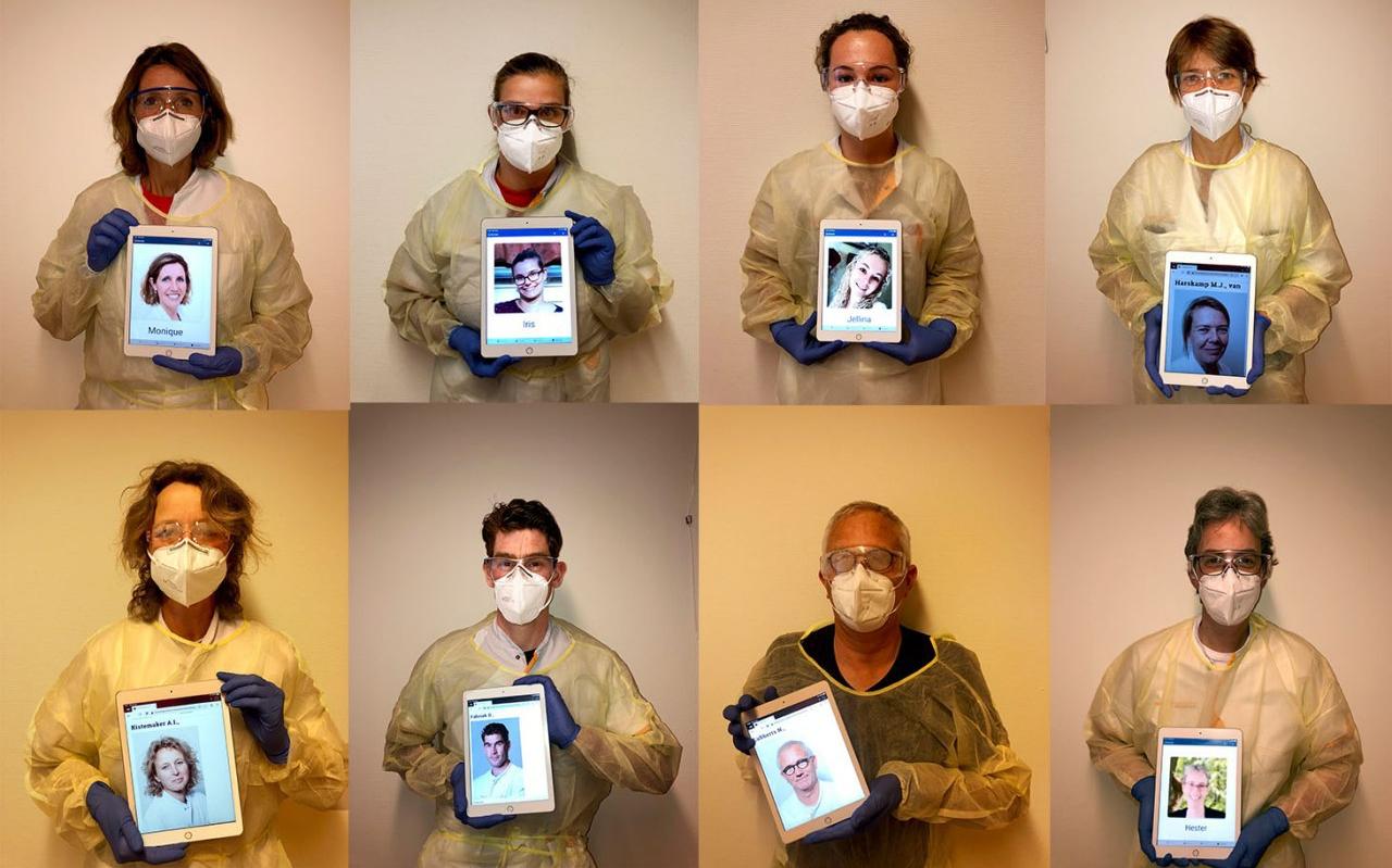 Beschermde coronazorgers krijgen dankzij een iPad en foto een gezicht: 'Dat is persoonlijker' - Dagb