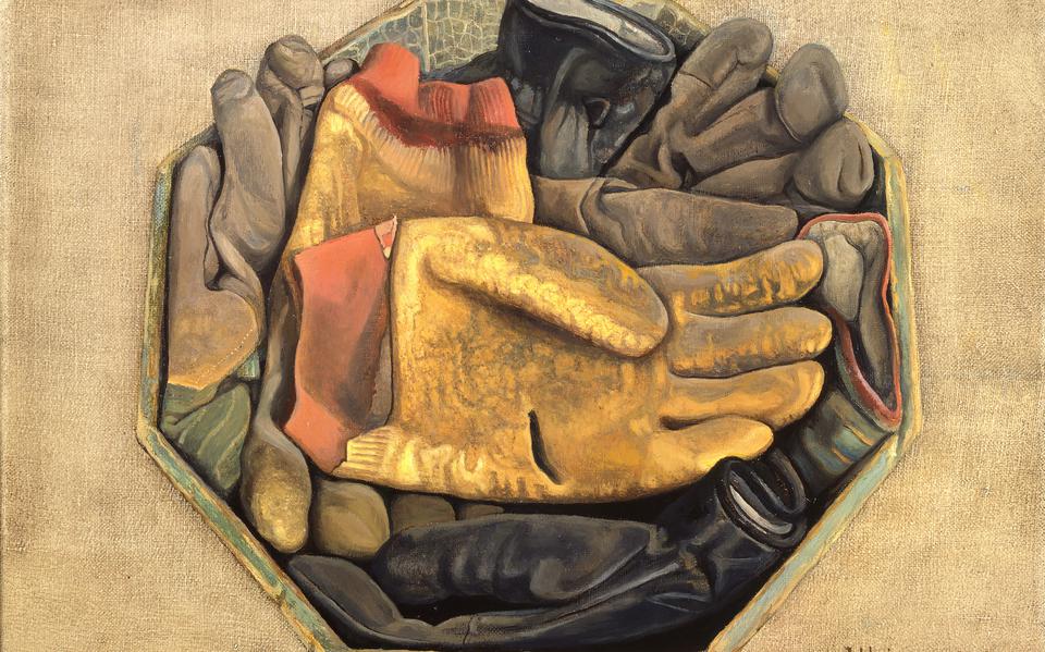 'Handschoenen' (1976), een van de drie in 1984 gestolen schilderijen van Jopie Huisman. Zijn ze gevonden? 