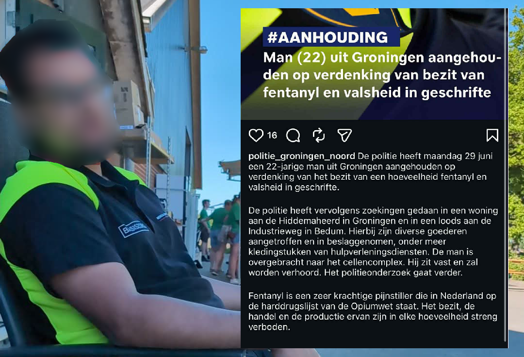 Nep-ambulancebroeder aangehouden door de politie voor bezit van fentanyl en valsheid in geschrifte